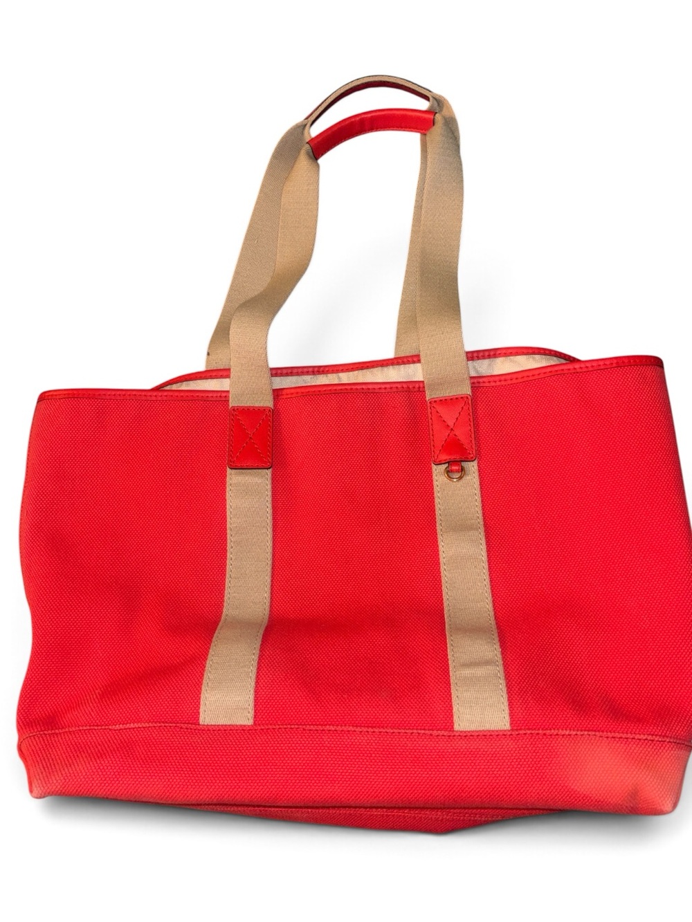 Michael Kors Canvas Tote Bag with Tan Straps -